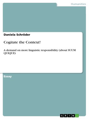 cover image of Cogitate the Context!